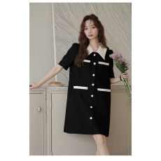 批发大码女装直筒裙子2026夏季新款气质高级感巨显瘦胖MM<b class='q'>连衣裙</b>小香风