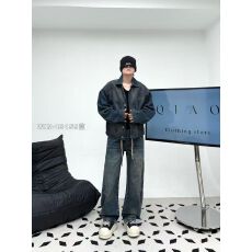 批发秋冬新款-实拍阔腿工装牛仔裤男宽松直筒新款美式复古高街男士裤