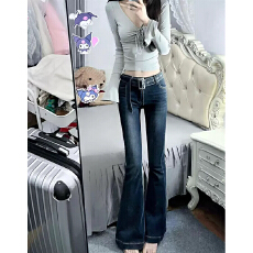 批发秋冬新款-<b class='q'>欧美</b>辣妹提臀<b class='q'>喇叭</b><b class='q'>裤</b>女显瘦紧身马蹄<b class='q'>裤</b>怀旧牛仔<b class='q'>裤</b>