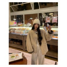 批发秋冬新款-羊羔毛皮毛一体外套慵懒风加厚环保皮草毛毛外套女