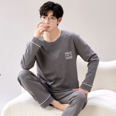 批发睡衣男秋季新款纯棉睡衣套装家居服青年秋季纯棉加厚可外穿