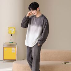 批发秋冬季法兰<b class='q'>绒</b>青少年加厚加<b class='q'>绒</b>男士<b class='q'>睡衣</b>冬天青年学生<b class='q'>珊瑚</b><b class='q'>绒</b>保暖套装