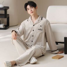 批发秋冬季海岛<b class='q'>绒</b>开衫翻领<b class='q'>睡衣</b>男休闲青年保暖加厚<b class='q'>珊瑚</b><b class='q'>绒</b>家居服套装