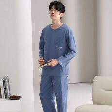 批发春秋新款<b class='q'>纯棉</b>男士长袖长裤套头<b class='q'>睡衣</b>运动休闲男家居服