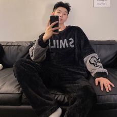 批发情侣冬季加<b class='q'>绒</b>加厚情侣半边<b class='q'>绒</b><b class='q'>睡衣</b>女家居服男士可外穿<b class='q'>珊瑚</b><b class='q'>绒</b>