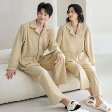 批发海岛绒<b class='q'>情侣</b><b class='q'>睡衣</b>秋冬季2025新款简约休闲长袖长裤家居服套装