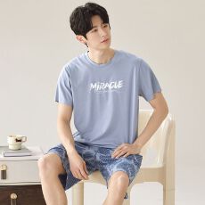 批发夏季男士<b class='q'>睡衣</b>5050莫代尔<b class='q'>短袖</b>短裤休闲<b class='q'>睡衣</b>男家居服套装