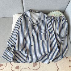 批发春秋爆款印花<b class='q'>睡衣</b>男云朵棉薄款翻领长袖简约休闲<b class='q'>男士</b>家居服套装