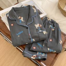 批发宅男腊肠狗<b class='q'>睡衣</b><b class='q'>男士</b>冬季德绒发热休闲翻领爆款家居服长袖加厚套装