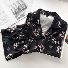 批发男款<b class='q'>短袖</b>短<b class='q'>裤</b>四面弹冰爽丝睡衣家居服