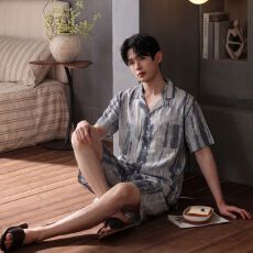批发春夏季<b class='q'>男</b>款莱赛尔时尚舒适家居服睡衣