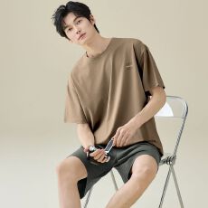 批发夏季睡衣男士纯棉薄款短袖短裤休闲两件套男款家居服套装