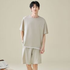 批发夏季睡衣男士莫代尔薄款短袖短裤休闲两件套男款家居服套装