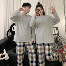 批发<b class='q'>情侣</b><b class='q'>春夏</b>季新款睡衣男女同款长袖仿棉日韩高级感可外穿<b class='q'>家居服</b>套装