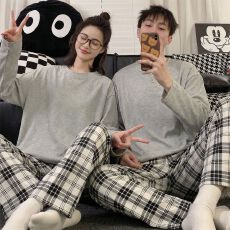 批发<b class='q'>情侣</b><b class='q'>春夏</b>季新款睡衣男女同款长袖仿棉日韩高级感可外穿<b class='q'>家居服</b>套装