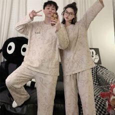 批发<b class='q'>情侣</b><b class='q'>春夏</b>季新款睡衣男女同款长袖仿棉日韩高级感可外穿<b class='q'>家居服</b>套装