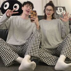 批发<b class='q'>情侣</b><b class='q'>春夏</b>季新款睡衣男女同款长袖仿棉日韩高级感可外穿<b class='q'>家居服</b>套装