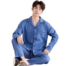 批发云朵棉<b class='q'>男</b>士睡衣春秋季印花休闲青年家居服