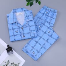 批发春秋季<b class='q'>男士</b>170克仿棉长袖新款加大码爸爸开衫家居服套装