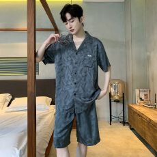批发新款夏季睡衣<b class='q'>男</b>冰丝<b class='q'>短袖</b>短裤休闲卡通睡衣夏天可外穿家居服