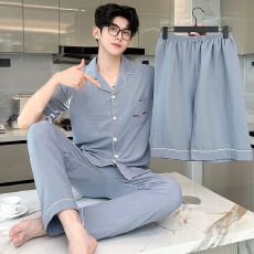 批发<b class='q'>三件套</b>男士<b class='q'>睡衣</b>开衫云朵棉（天丝爽棉）短袖短裤长裤高级