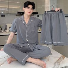 批发<b class='q'>三件套</b>男士<b class='q'>睡衣</b>开衫云朵棉（天丝爽棉）短袖短裤长裤高级