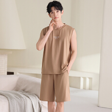 批发男款<b class='q'>睡衣</b>夏季薄款莫代尔凉感背心短裤宽松<b class='q'>大码</b>套装