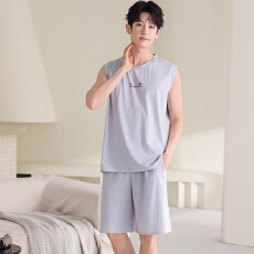 批发男款<b class='q'>睡衣</b>夏季薄款莫代尔凉感背心短裤宽松<b class='q'>大码</b>套装