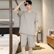 批发夏季莫代尔男士<b class='q'>睡衣</b><b class='q'>短袖</b>短裤圆领套头加大码家居服套装