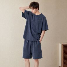 批发夏季新款莫代尔<b class='q'>男士</b>短袖短裤套头睡衣运动休闲男家居服