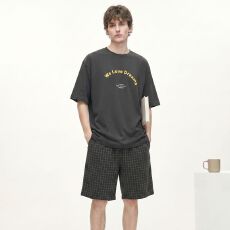 批发2026夏季<b class='q'>新款</b>纯棉睡衣男背心短裤休闲简约男士家居服套装可外穿
