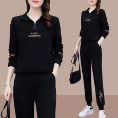 批发休闲<b class='q'>运动</b>服套装女春秋季2026新款显瘦减龄时尚妈妈刺绣卫衣两件套