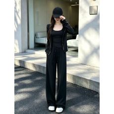 批发洋气时髦休闲套装女2026秋新款开衫外套背心阔腿裤三件套