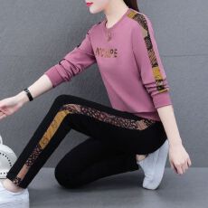 批发时尚运动服套装2026女秋款<b class='q'>大码</b>宽松显瘦卫衣休闲胖MM跑步两件套女