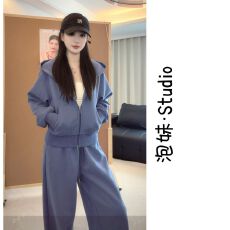 批发秋季新款套装显瘦松弛气质连帽卫衣百搭显瘦休闲<b class='q'>时尚</b>套装女