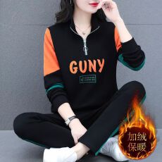 批发2026运动套装女春秋<b class='q'>时尚</b>洋气减龄休闲服两件套秋冬季加绒加厚套装