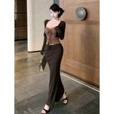 批发辣妹御姐系夏套装女鱼尾裙春<b class='q'>秋</b>开衫蕾丝吊带抹胸包臀半身裙三件套