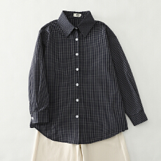 批发实拍2026早<b class='q'>春</b>慵懒风宽松休闲复古格子气质长袖衬衫衬衫超好看上衣