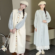 批发春装韩版大码女装慵懒风流苏背心裙+压褶系带衬衫两件套