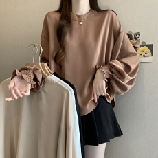 批发实拍<b class='q'>春</b>装新款外单外贸韩国韩版东南亚长袖打底衫衬衫衬衣外套上衣