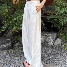 批发原板做法凉感天丝亚麻裤女夏季轻薄透气直筒裤垂感阔腿裤