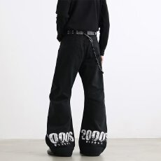 批发潮牌个性字母印花百搭<b class='q'>运动</b><b class='q'>休闲裤</b>女春秋新款高腰宽松直筒束脚卫裤