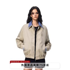 批发美式复古miu系夹克格子拼接短外套情侣春秋新款<b class='q'>休闲</b>工装上衣男女