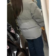 批发国潮牌冬季情侣美式胶标纹理感棉服<b class='q'>男</b>女宽松棉衣PU<b class='q'>皮衣</b>面包服外套