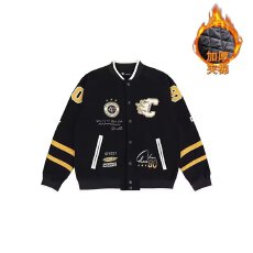 批发龙凤尼面料 加棉刺绣重工棒球<b class='q'>服</b>夹克男女街头潮牌小众外套情侣