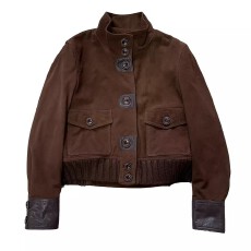 批发2025秋季新款反毛皮时尚复古英伦风短款立领小个子<b class='q'>真皮</b>绵羊皮<b class='q'>皮衣</b>