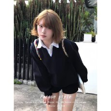 批发秋季学生学院风<b class='q'>假两件</b><b class='q'>衬衫</b>领卫衣百搭痞帅休闲长袖男潮流日系外套