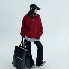 批发北极绒高质量假两件POLO潮流流行<b class='q'>原宿</b><b class='q'>慵懒</b>简约文艺日系