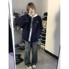 批发美式复古宽松字母印花棒球服外套男女春秋<b class='q'>夏</b>薄款学生夹克情侣上衣