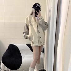 批发夹棉原版刺绣重磅毛呢拼皮<b class='q'>棒球</b>服小方男女飞行刺绣外套爆款超火